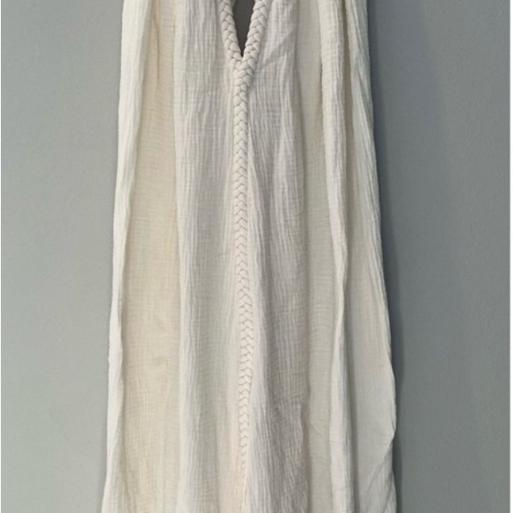 Aya Sacred Wear Off-White Simple Organic Cotton Boho Wedding Maxi Dress XS-L - Picture 4 of 13